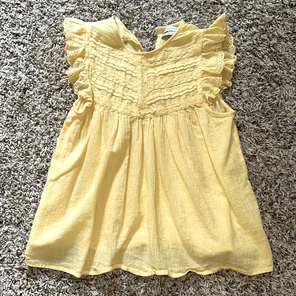 yellow urban outfitters ruffle lace tank top